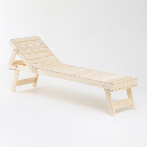 Шезлонг деревянный, 206.5×50.5 см, с регулируемым подголовником