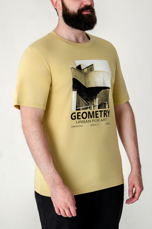 Арт. 614-149 Футболка мужская 48-56 (5 шт) Цвет:горчичный - Идеал фото 4