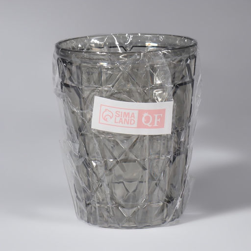 Цена за 2 шт. Подставка для хранения косметики «Хрусталь», d=8.5×11 см, прозрачная, чёрная