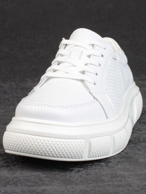 05-PDE35-1 WHITE Кроссовки женские (натуральная кожа)