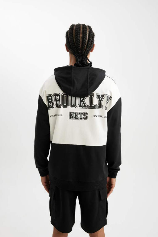 DeFactoFit Толстовка комфортного кроя с капюшоном NBA Brooklyn Nets  фото 8