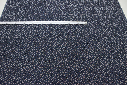 Плательный хлопок Россыпь четырехлистников на джинсово-синем меланже, ш.1.55м, хл-90%, вискоза-10% - Купава фото 5