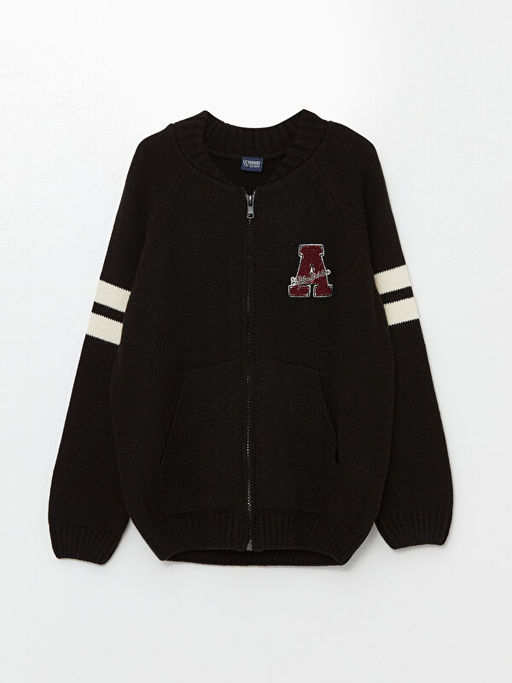 Bisiklet Yaka Nak??l? Uzun Kollu Erkek ?ocuk Triko H?rka