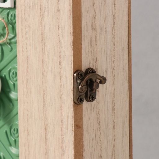 Ключница настенная Отпечаток листьев. Ключи и сердце, дерево, 6 крючков, зелень, 6.5?20?26.5 см