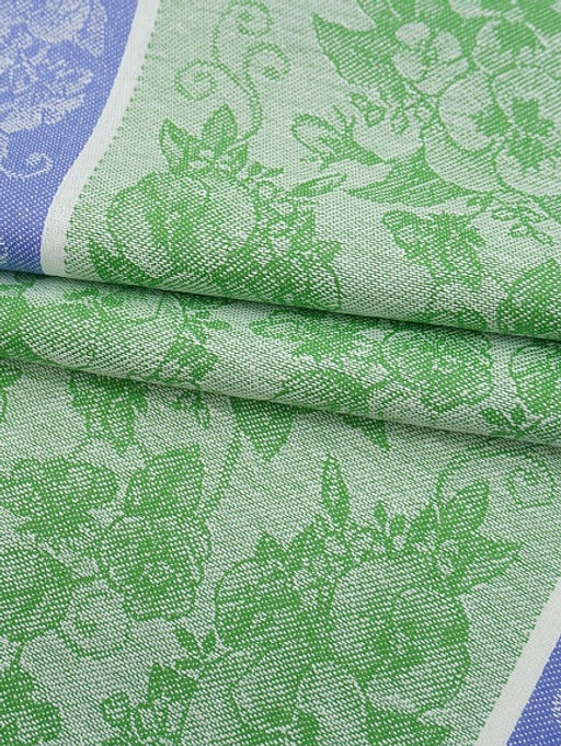 Холст полотенечный жаккард Нежная фиалка цв.зеленая листва, ш.0.5м, лен-30%, хл-70%, 210гр/м.кв - Купава фото 3