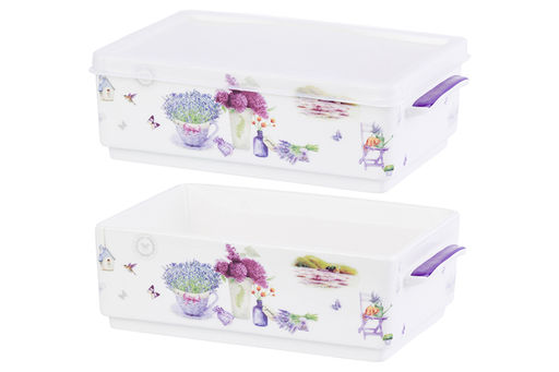 Набор 2 блюд д/холодца 700 мл 19*12*11,5 см "Лаванда" NEW BONE CHINA