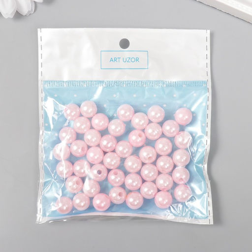 Бусины для творчества пластик «Нежно-розовый», набор 20 г, d=1.1 см