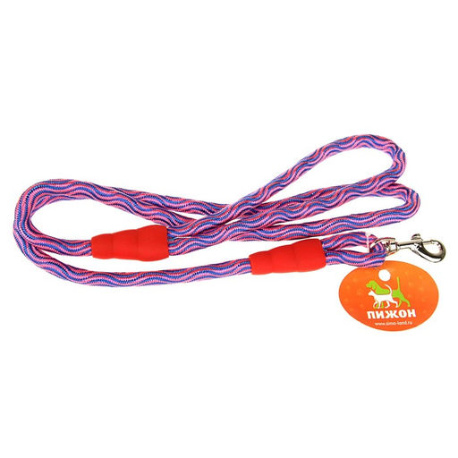 Поводок круглый Волна, 120 х 1 см, розово-синий - Пижон фото 4