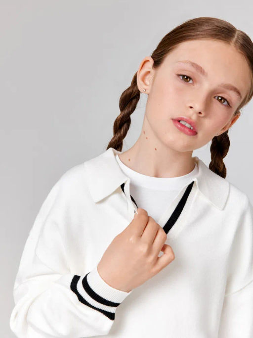 ACOOLA / Джемпер детский для девочек Tea белый фото 9