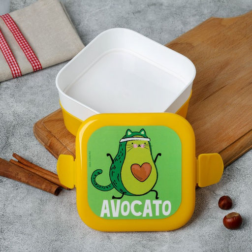 Ланч - бокс квадратный двухуровневый «Авокадо», 800 мл