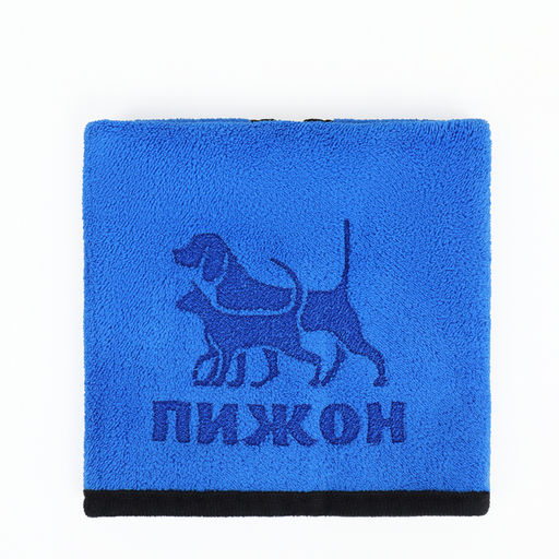 Полотенце для животных супервпитывающее, малое, 400 г/м, 30 х 30 см, синее - Пижон фото 2