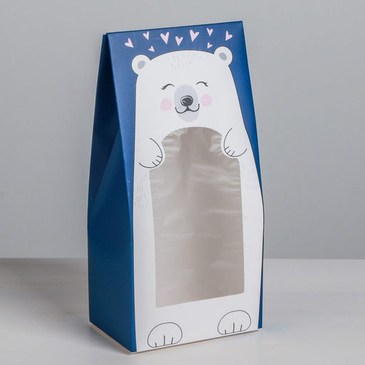 Цена за 5 шт. Коробка кондитерская складная, упаковка «Мишка», 9 х 19 х 6 см