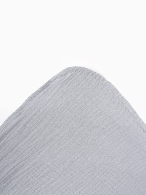 Полотенце - уголок муслиновое «Крошка Я», 75×75 см, хлопок 100%, серо-голубое