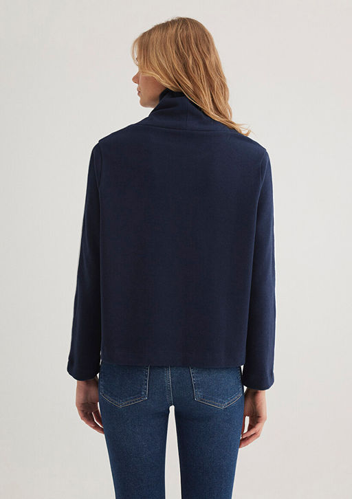 Bogazl? Kol Detayl? Lacivert Tisort - Mavi фото 6