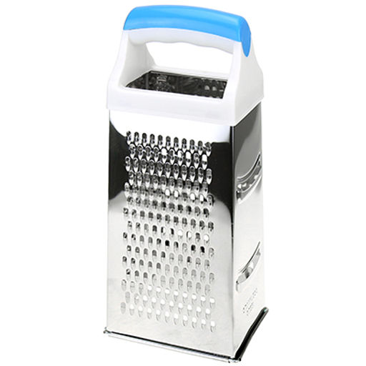 Терка из нержавеющей стали четырехгранная пластмассовая ручка 23см, основание 10х7,5см (Китай) - Домашняя мода фото 2