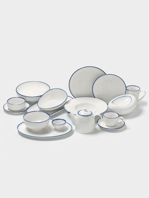 Блюдо овальное Magistro Blue Lagoon, 34.9×17.3×1.9 см, фарфор, белое