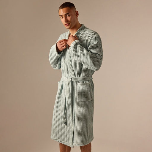 Халат вафельный мужской SL HOME: Boho «Аззура», размер L, хлопок 100%, бирюзовый