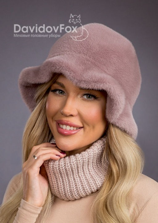 Шапка Шляпка экомех волна капучино