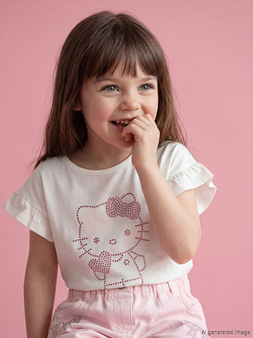 Футболка с принтом Hello Kitty для девочек