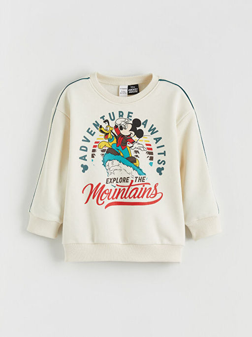 Mickey Mouse Bask?l? Erkek ?ocuk Sweatshirt