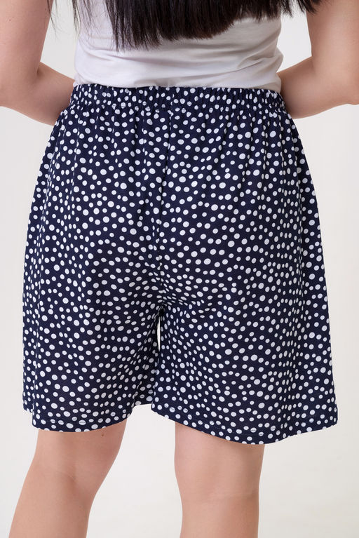 Шорты женские из кулирки Цветник горошек на темно-синем макси - Амадэль фото 8