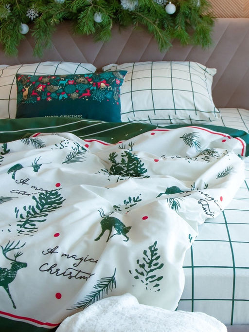 Постельное бельё евро «Этель» Magical Christmas, бязь