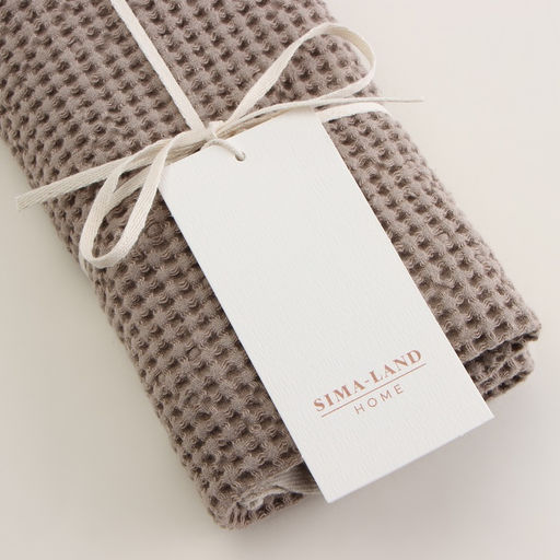 Полотенце вафельное SL HOME: Linen «Саббиа», 60×140 см, бежевое