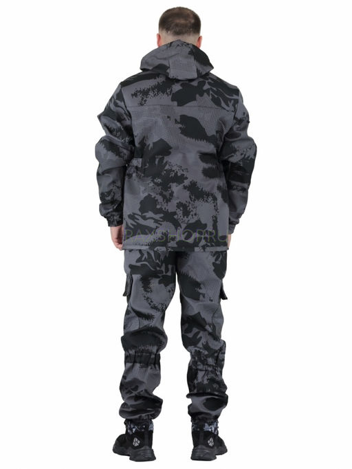 Удлиненный утепленный демисезонный костюм Forest trail Grey для активного отдыха (горка на флисе) - Rax фото 3