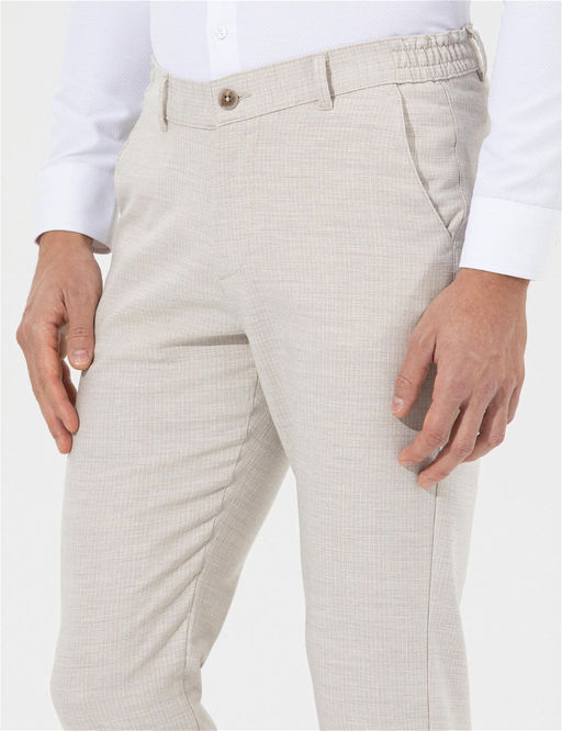 Bej Slim Fit Beli Lastikli Kanvas Pantolon - Pierre cardin фото 2