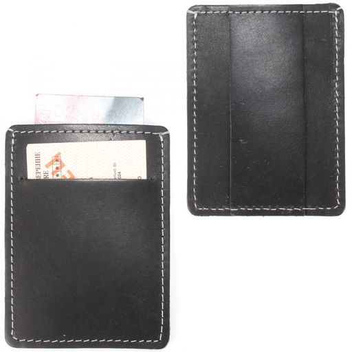 Обложка пропуск/карточка/проездной Croco-фк-1000 натуральная кожа черный шора (1000) 206856