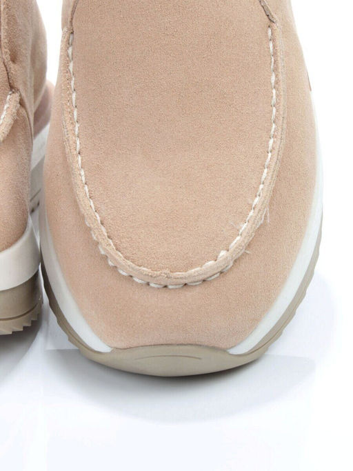 01-5576-6 BEIGE Ботинки демисезонные женские (натуральная замша, байка)
