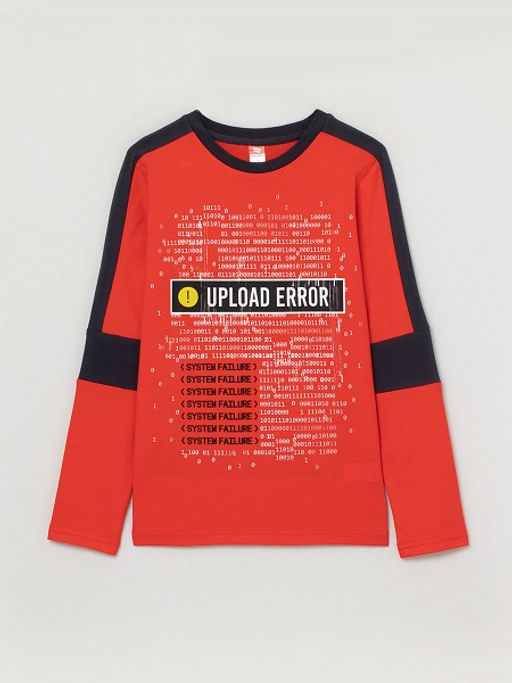 CWJB 62915-26-294 Джемпер модель "лонгслив" для мальчика, красный-черный