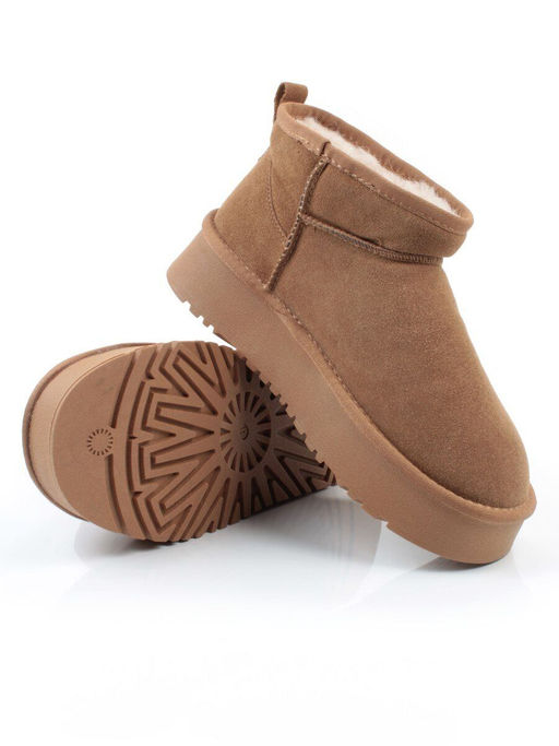 04-PF8520-2 LT. BROWN Угги женские (натуральная замша, 100% шерсть)