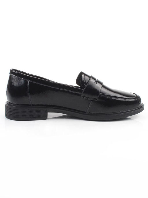 03-DYL128-2 BLACK Лоферы женские (натуральная кожа)