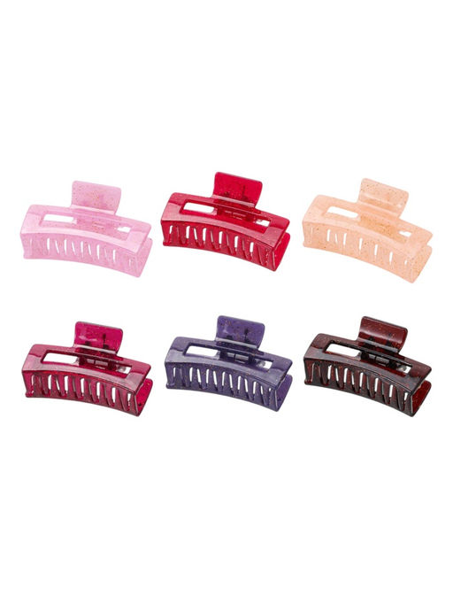 Цена за 12 шт. Крабик для волос «Глория», прямой, 6.5 см, МИКС