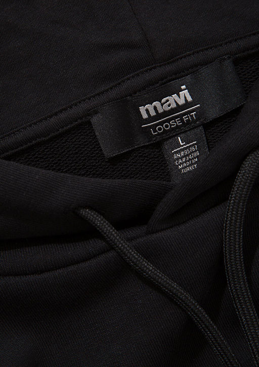 Mavi Logo Bask?l? Kapusonlu Siyah Sweatshirt  фото 6