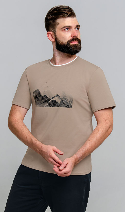 Арт. 67124 Футболка мужская 48-56 (5 шт) Цвет:бежевый