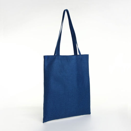 Сумка текстильная шопер без застёжки, 33×0.5×38 см, синяя