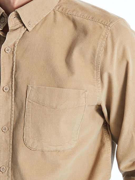 Regular Fit Uzun Kollu Kadife Erkek G?mlek