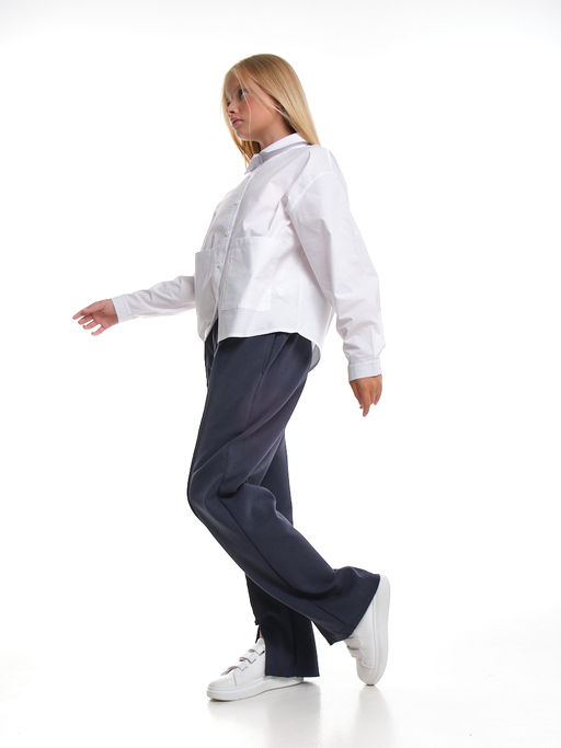 Брюки со строчкой для девочки 33-7499 хаки - Mini maxi фото 19