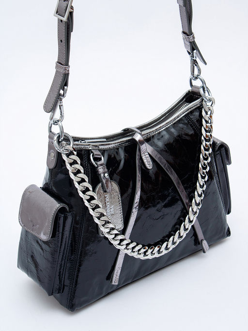 Сумка 2096Y black silver Polina&Eiterou