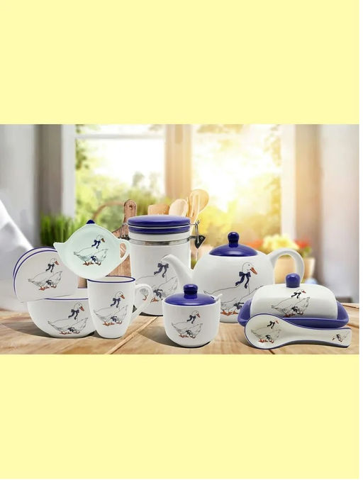 Набор солонка и перечница ГУСИ с подставкой в подарочной упаковке арт.MFK07943 /МФК/  фото 4