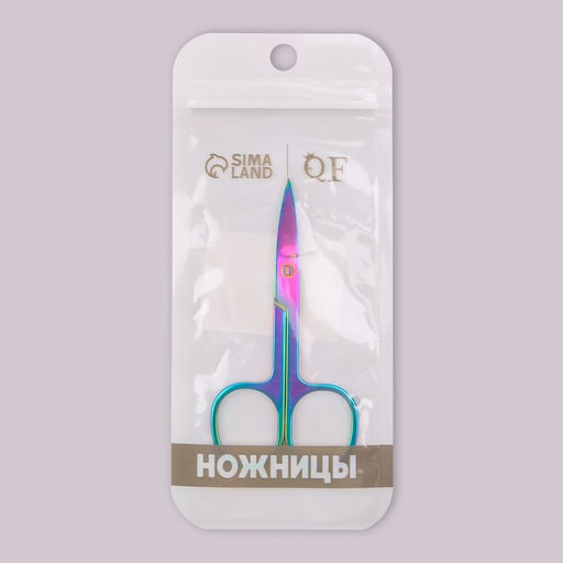 Ножницы маникюрные, прямые, широкие, 8.8 см, цвет хамелеон