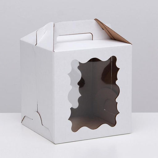 Цена за 2 шт. Коробка под торт, кондитерская упаковка, ПВХ окно, 20×20×22 см