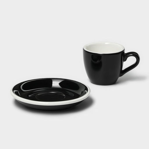 Кофейная пара Magistro Coffee time, чашка 80 мл, блюдце d=11.5 см, фарфор, чёрная