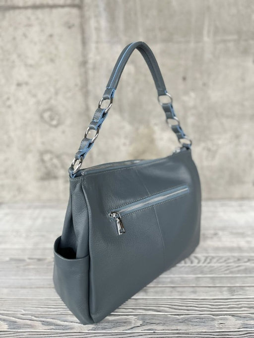 Женская кожаная сумка хобо 8919-9 Блу - Sergio valentini фото 3