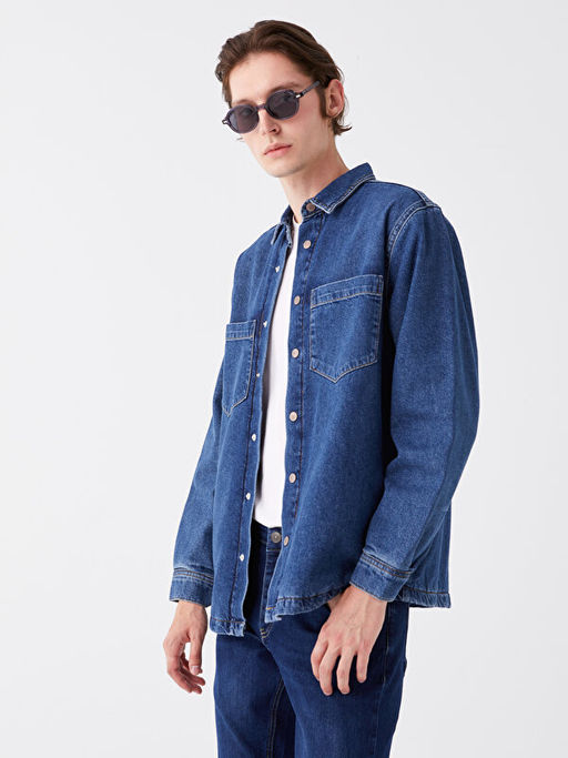 Standart Kal?p Erkek ??i Kapitoneli Jean Ceket