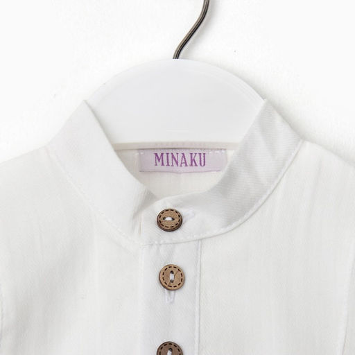 Рубашка для мальчика MINAKU: Casual Collection, белая, полупрозрачная, размер 30-32 (110-116 см)