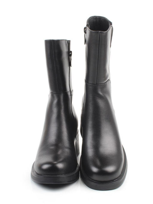 01-M43-7 BLACK Ботинки демисезонные женские (натуральная кожа, байка)