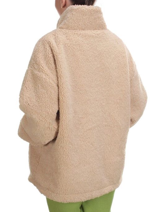 2568 BEIGE Кофта плюшевая женская Тедди на синтепоне (50 гр. синтепон)